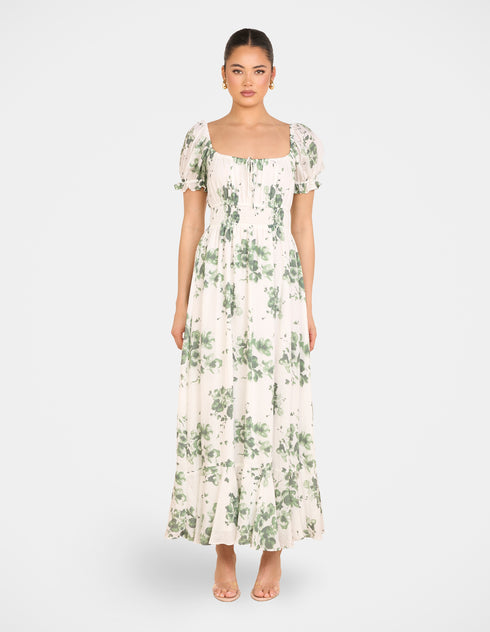 Xandie Puff Sleeve Maxi Dress